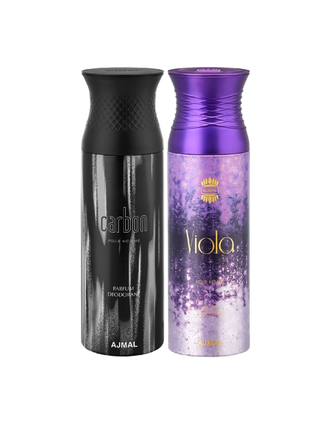 

Ajmal Set Of 2 Carbon-Violaher Deodarant 200ml, Black