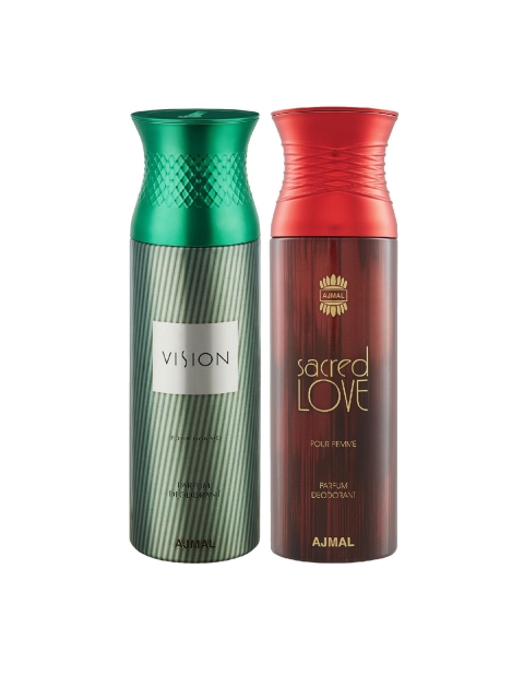 

Ajmal Pack of 2 Vision & Sacred Love Deodorants 200ml, Green