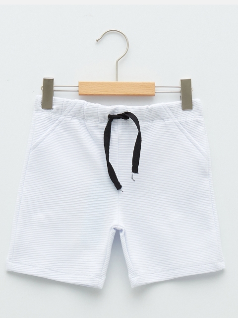 

LC Waikiki Boys White Ribbed Pure Cotton Shorts