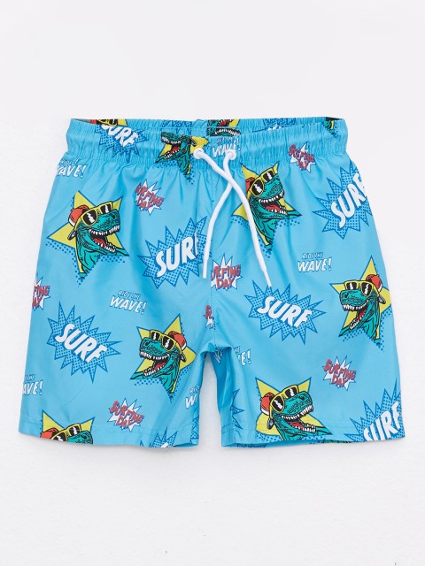 

LC Waikiki Boys Blue & Green Printed Quick Drying Swim Shorts