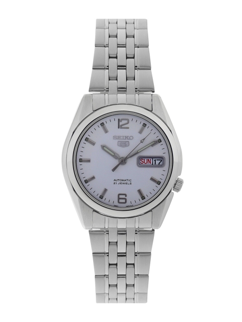 

SEIKO Men Dial & Silver Toned Stainless Steel Bracelet Style Straps Analogue Automatic Watch SAMASNK385K1