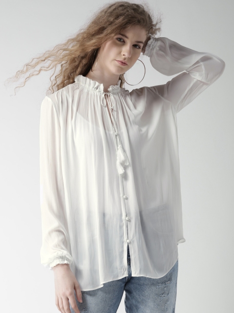 

FOREVER 21 White Sheer Shirt Style Tunic