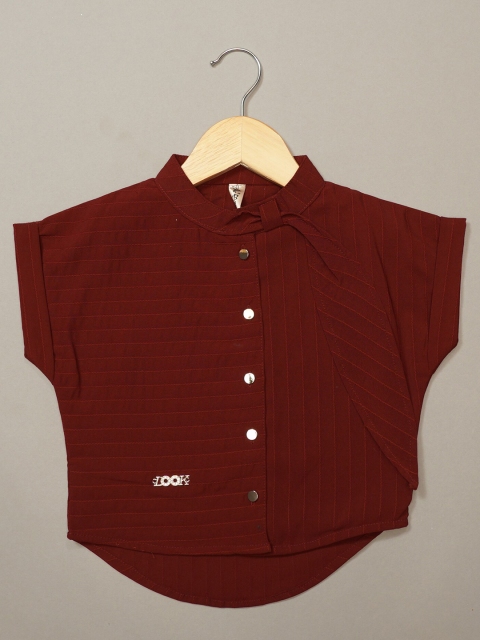 

Mumkins Maroon & philippine brown Extended Sleeves Georgette Top