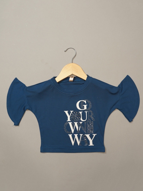 

Mumkins Blue & prussian blue Print Top
