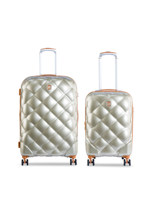 

IT luggage Set Of 2 Solid Hard-Sided Trolley Suitcases, Champagne