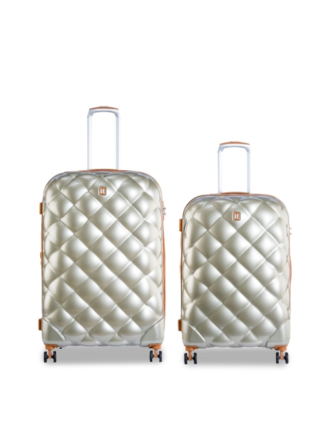 

IT luggage Set Of 2 Solid Hard-Sided Trolley Suitcases, Champagne