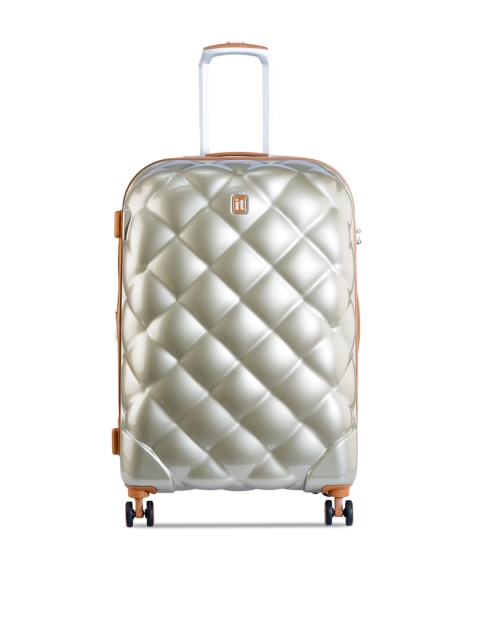 

IT luggage Champagne-Colored Textured Hard-Sided Medium Trolley Suitcase
