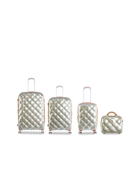 

IT luggage Set Of 3 Champagne-Toned Textured Hard-Sided Trolley Bags