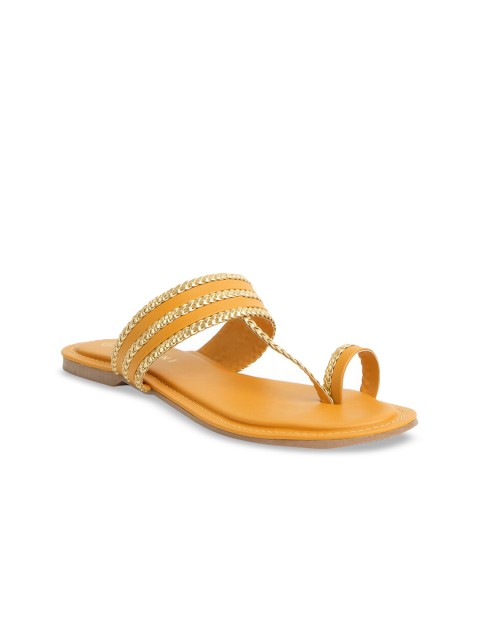 

ERIDANI Women Yellow One Toe Flats
