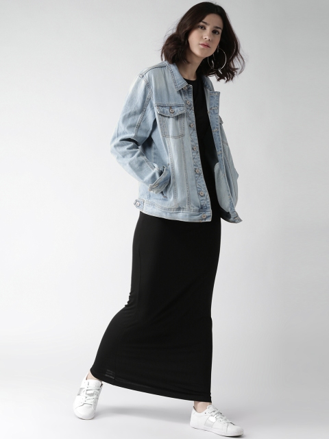 

FOREVER 21 Women Black Solid Maxi Dress