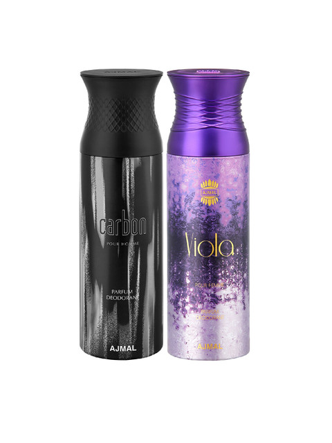 

Ajmal Set Of 2 Carbon & Viola Spray 200 ml, Black