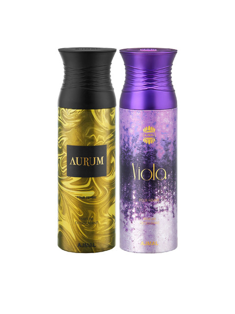 

Ajmal Set of 2 Yellow Aurum Perfume- 200 ml & Purple Viola Perfume- 200 ml