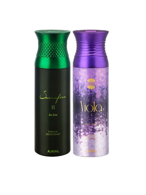 

Ajmal Set Of 2 Sacrifice II Him & Viola Her Deodorant-200ml each, Black