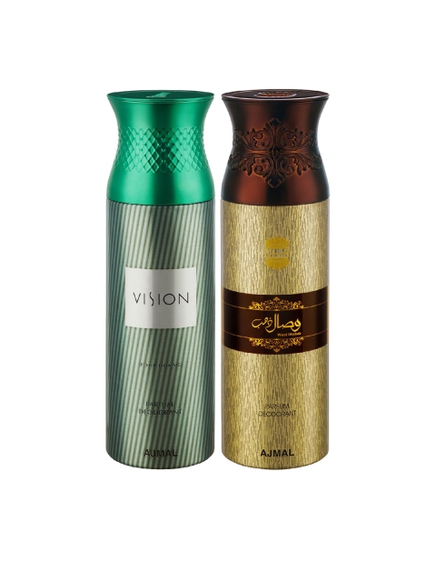 

Ajmal Set of 2 Vision Him & Wisal Dhahab Deo 200ml, Green