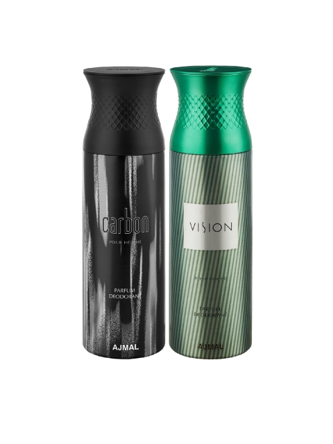 

Ajmal Set of 2 Black Carbon Perfume- 200 ml & Green Vision Perfume- 200 ml