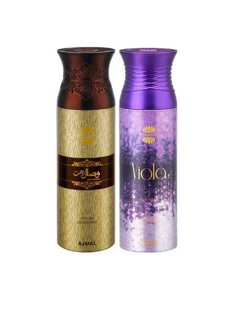 

Ajmal Set Of 2 Wisal Dhahab & Violaher Parfum Deodorant 200ml, Purple