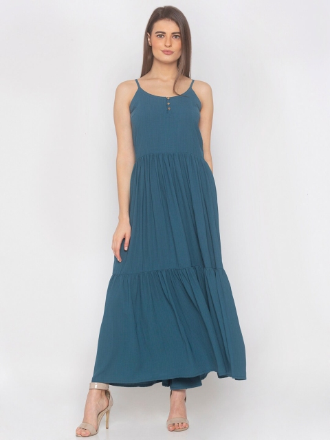 

La Aimee Navy Blue & jelly bean blue Maxi Dress