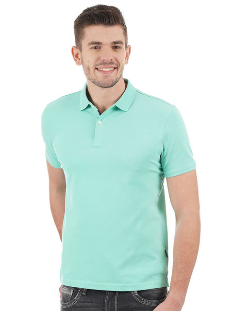 

LONDON FOG Men Green Polo Collar T-shirt