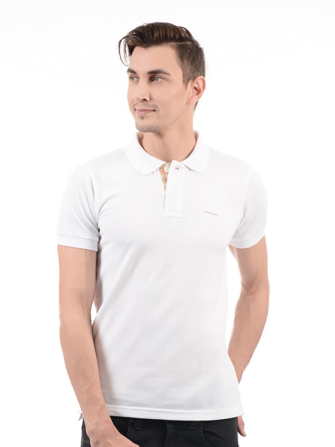 

LONDON FOG Men White Polo Collar T-shirt