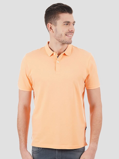 

LONDON FOG Men Orange Polo Collar T-shirt