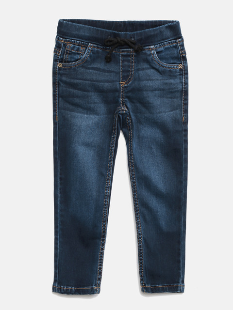 

YK Boys Navy Blue Mid-Rise Clean Look Stretchable Jeans