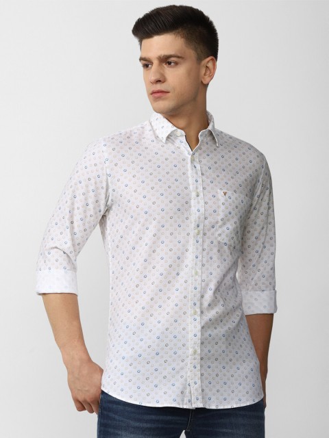 

Van Heusen Sport Men White Slim Fit Printed Casual Shirt