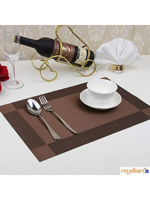 

royalkart Set Of 6 Coffee Brown Rectangle Table Placemats