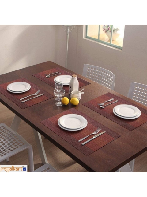 

royalkart Set Of 6 Solid Table Placements, Maroon