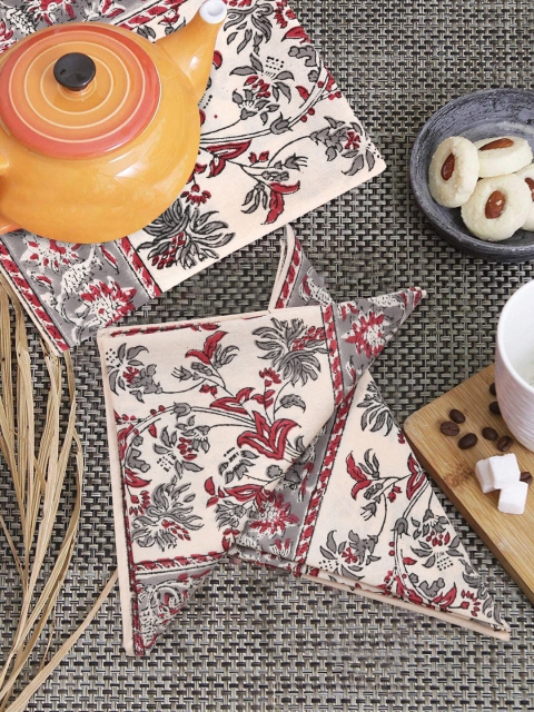 

Clasiko Set of 6 Printed Cotton Table Napkins, White