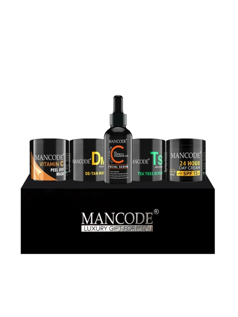 

MANCODE Vitamin C Peel Off Mask Tea Tree Scrub Vitamin C Serum DeTan Mask 24 Hours D-Cream, Black