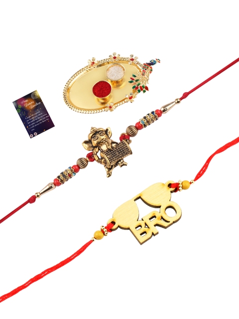 

Silver Shine Rakhi Combo With Pooja Thali Roli Chawal Greeting Card, Multi