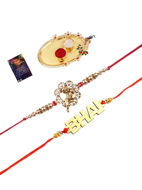 

Silver Shine Red Rakhi Set