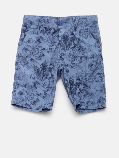 

Flying Machine Boys Blue Printed Regular Fit Regular Shorts