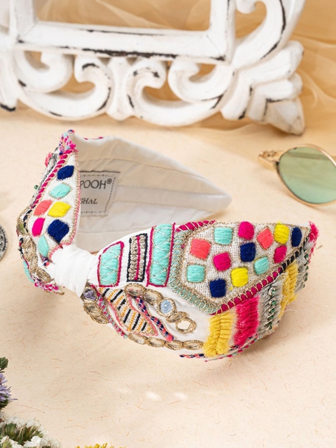 

Payal Singhal Women Off White Embroidered Headband