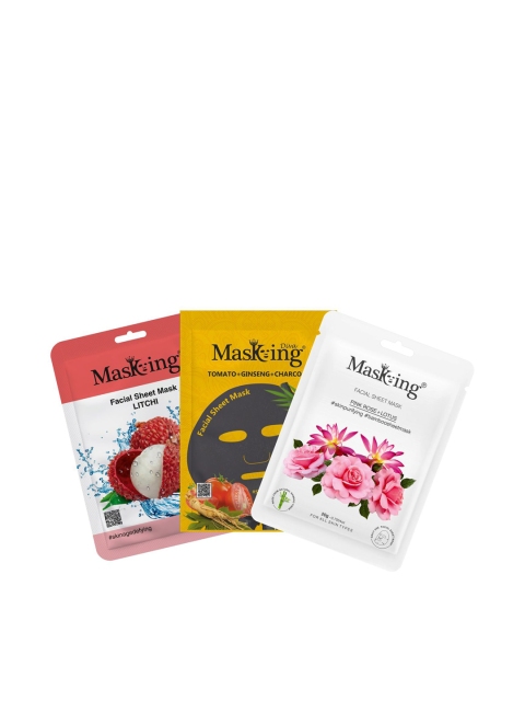 

MasKing Set Of 3 Multi-Coloured Bamboo Charcoal Facial Sheet Mask