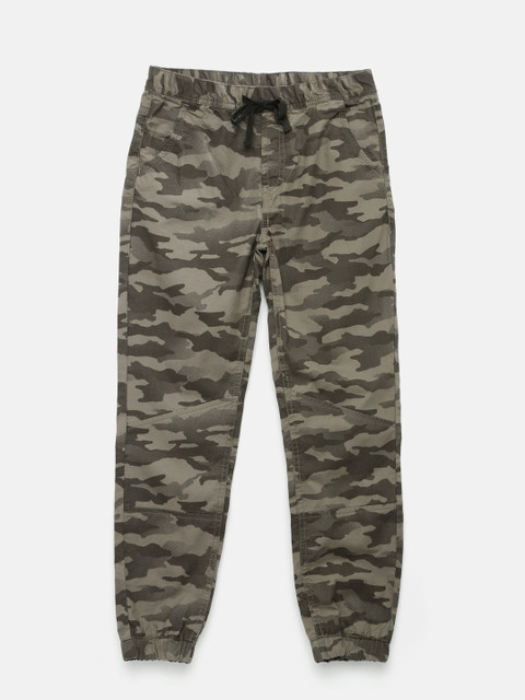 

Flying Machine Boys Olive Green Regular Fit Printed Joggers