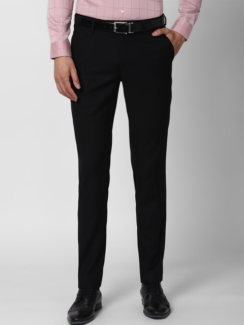 

Peter England Elite Men Black Slim Fit Trousers