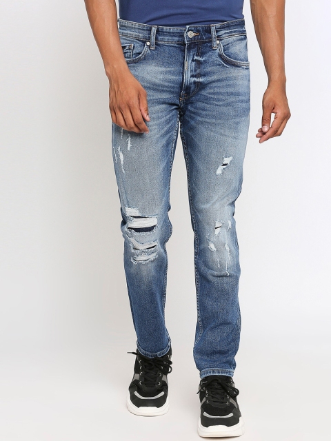 

LOVEGEN Men Blue Skinny Fit Mildly Distressed Light Fade Stretchable Jeans