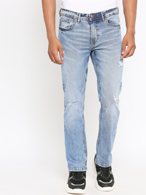

LOVEGEN Men Blue Slim Fit Mildly Distressed Heavy Fade Stretchable Jeans