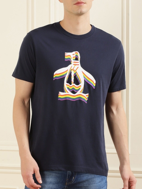 

Original Penguin Men Navy Blue Printed Applique T-shirt