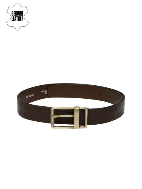 

Louis Philippe Men Brown Textured Genuine Leather Belt