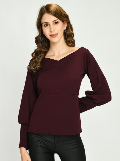 

IUGA Purple Cuff Sleeve Top