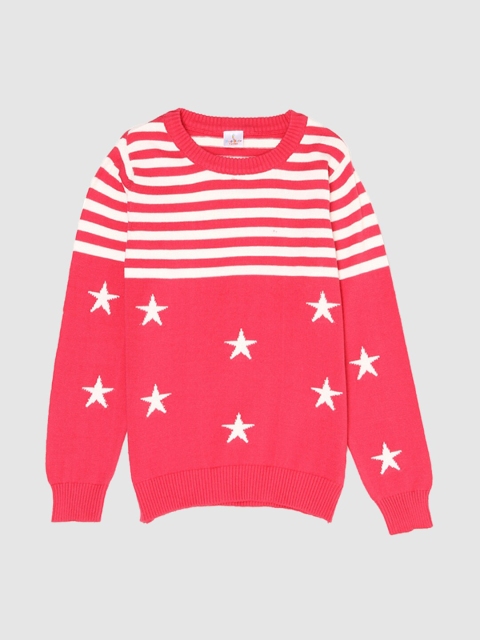 

PORTOBELLO Girls Pink & White Printed Pullover
