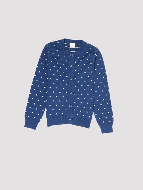 

PORTOBELLO Girls Blue & White Printed Cardigan