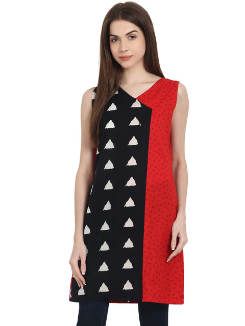 

aasi Black & Red Printed Tunic