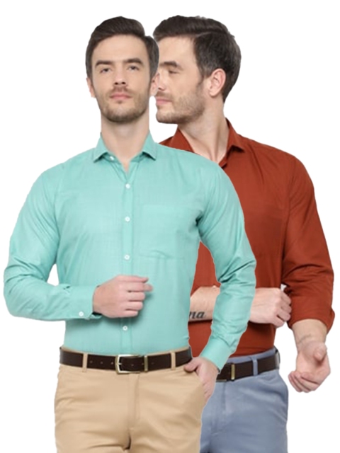 

Srey trends Men Green Comfort Slim Fit Formal Shirt