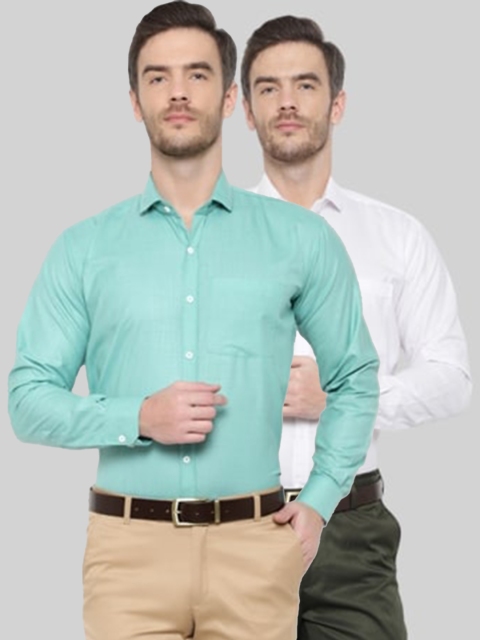 

Srey trends Men Green Comfort Slim Fit Formal Shirt