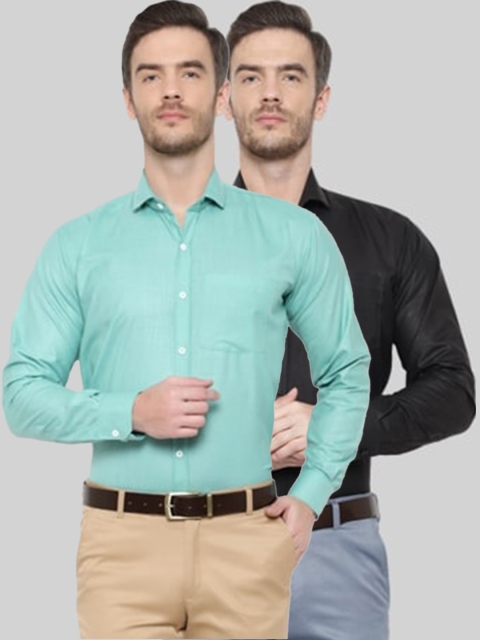 

Srey trends Men Green Comfort Slim Fit Formal Shirt