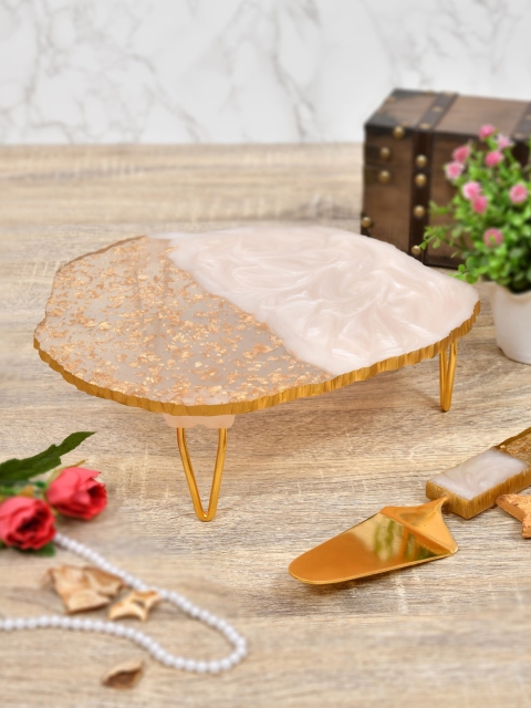 

Clasiko Gold-Toned & Rose Cake Stand With Server;