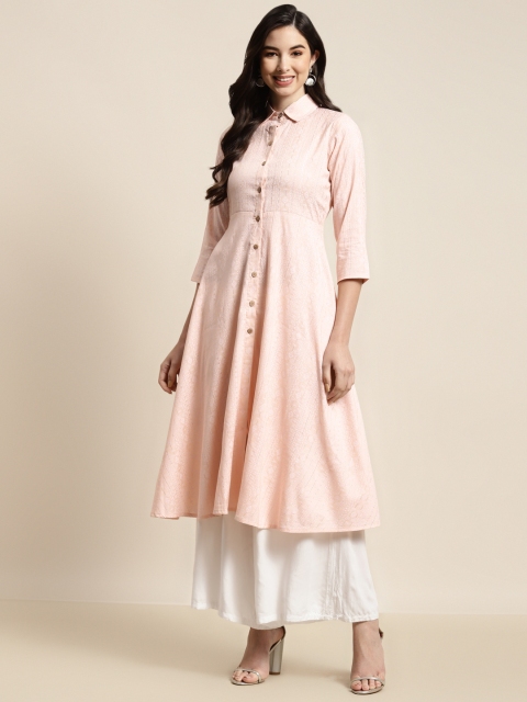 

Jompers Women Orange & Off White Printed Kurta